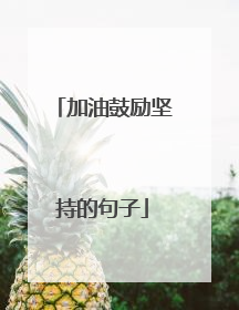 加油鼓励坚持的句子