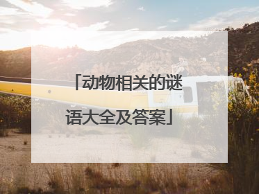 动物相关的谜语大全及答案