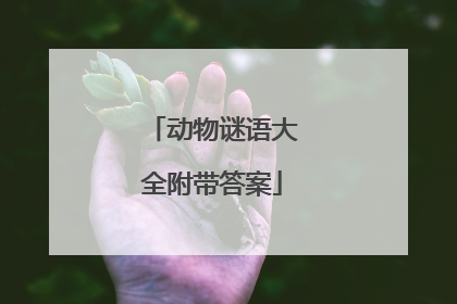 动物谜语大全附带答案