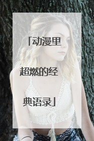 动漫里超燃的经典语录