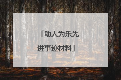 助人为乐先进事迹材料