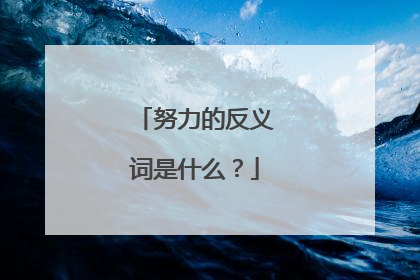 努力的反义词是什么？
