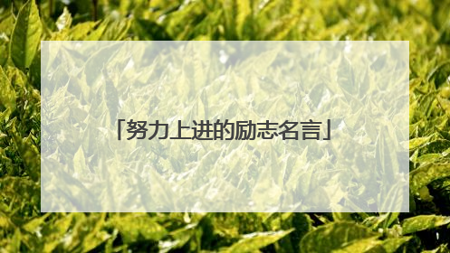努力上进的励志名言