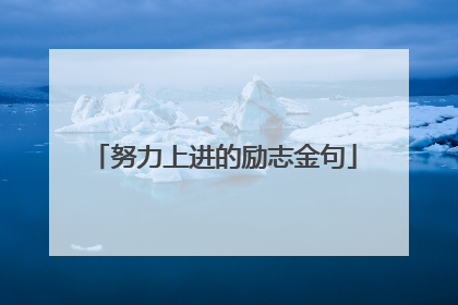 努力上进的励志金句