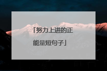 努力上进的正能量短句子