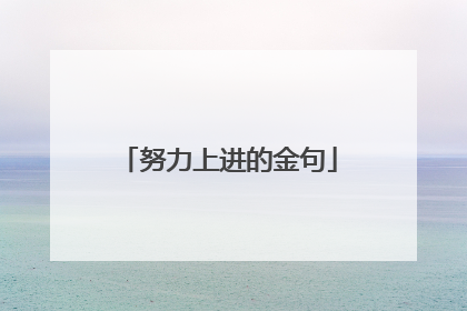 努力上进的金句