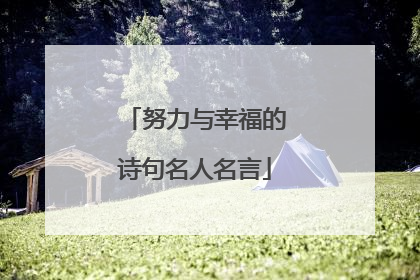 努力与幸福的诗句名人名言