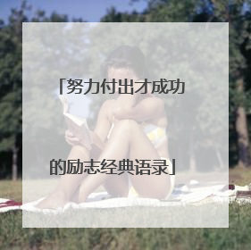 努力付出才成功的励志经典语录