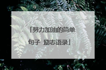 努力加油的简单句子 励志语录