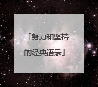 努力和坚持的经典语录