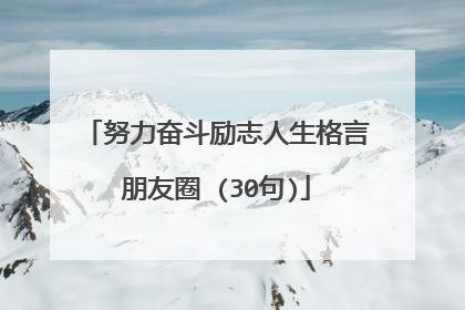 努力奋斗励志人生格言朋友圈 (30句)