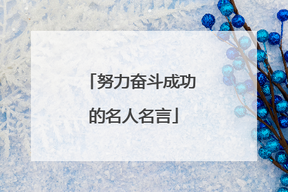 努力奋斗成功的名人名言