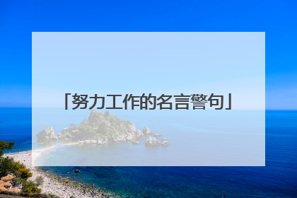努力工作的名言警句