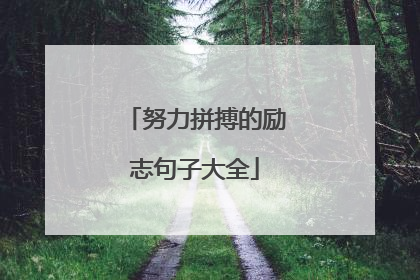 努力拼搏的励志句子大全