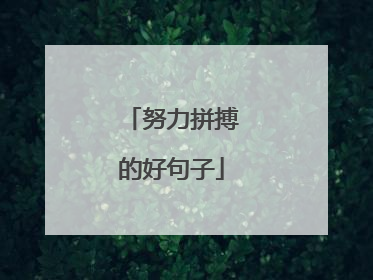 努力拼搏的好句子