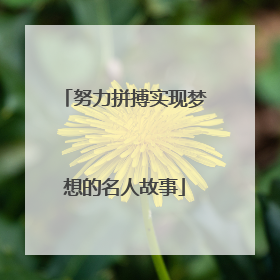努力拼搏实现梦想的名人故事