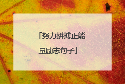 努力拼搏正能量励志句子