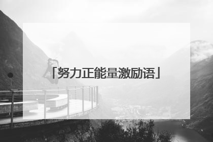 努力正能量激励语