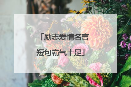 励志爱情名言短句霸气十足
