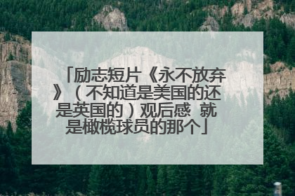 励志短片《永不放弃》(不知道是美国的还是英国的)观后感 就是橄榄球员的那个