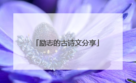 励志的古诗文分享