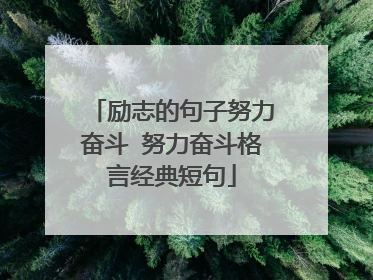 励志的句子努力奋斗 努力奋斗格言经典短句