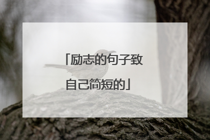 励志的句子致自己简短的