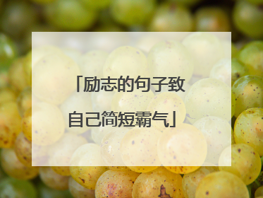 励志的句子致自己简短霸气