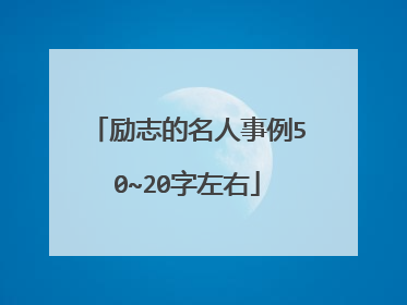 励志的名人事例50~20字左右