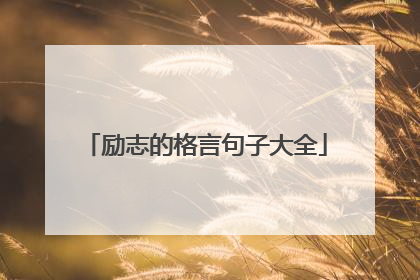 励志的格言句子大全