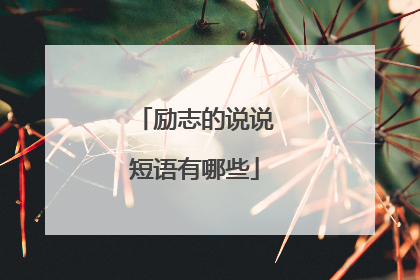 励志的说说短语有哪些