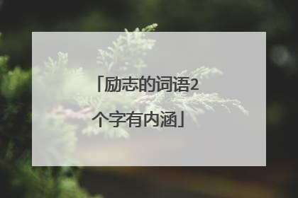 励志的词语2个字有内涵