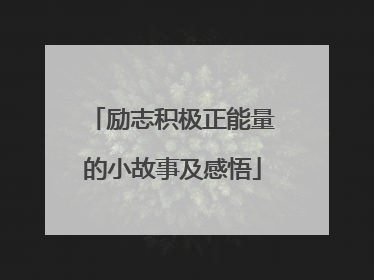 励志积极正能量的小故事及感悟