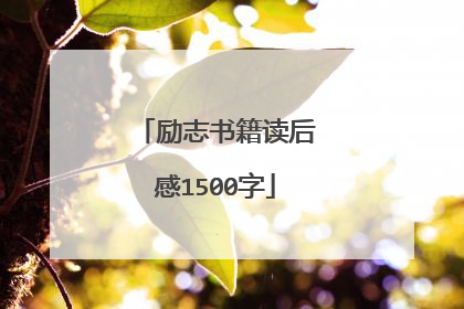 励志书籍读后感1500字