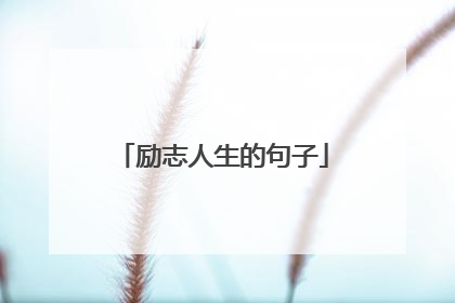 励志人生的句子