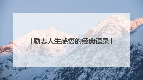励志人生感悟的经典语录