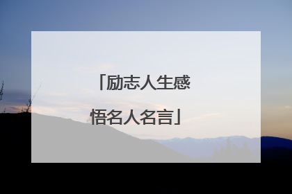 励志人生感悟名人名言