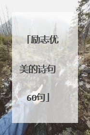 励志优美的诗句60句