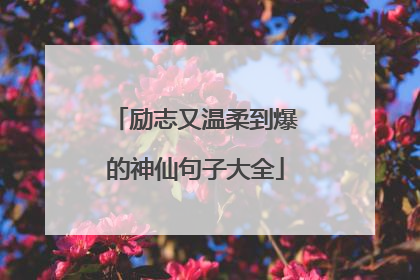 励志又温柔到爆的神仙句子大全