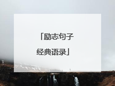 励志句子经典语录