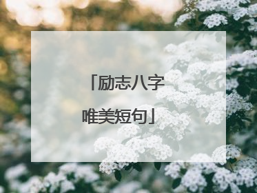 励志八字唯美短句