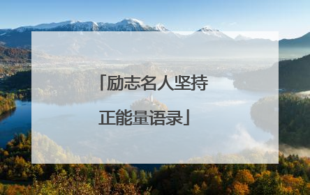 励志名人坚持正能量语录