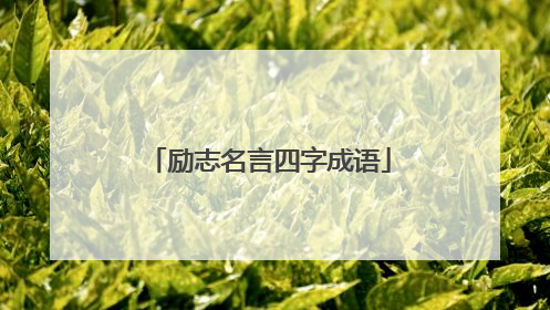 励志名言四字成语
