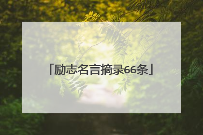 励志名言摘录66条