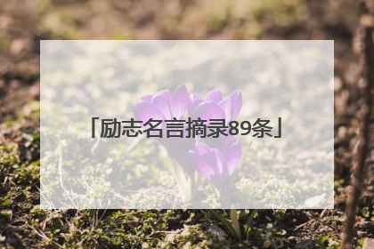 励志名言摘录89条