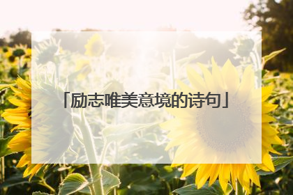 励志唯美意境的诗句