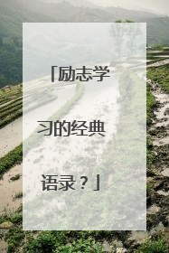 励志学习的经典语录?