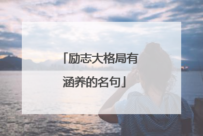 励志大格局有涵养的名句