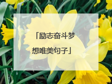 励志奋斗梦想唯美句子