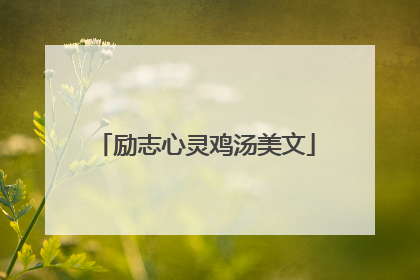 励志心灵鸡汤美文